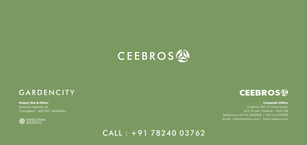 Ceebros gardencity contact details - plots for sale in Chennai