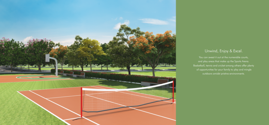 Ceebros gardencity sports courts image - plots for sale in Chennai