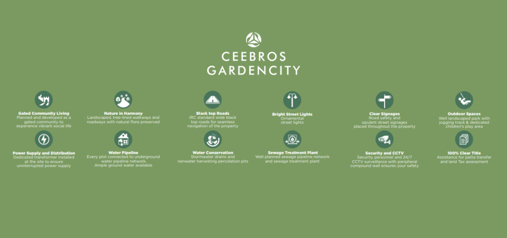 Ceebros gardencity advanced amenities - plots for sale in Chennai