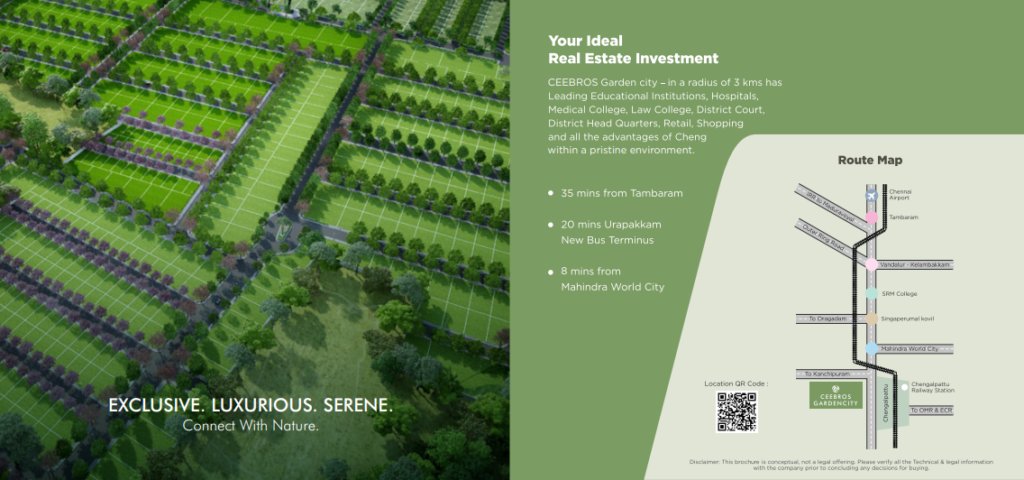 Ceebros gardencity connectivity map - plots for sale in Chennai