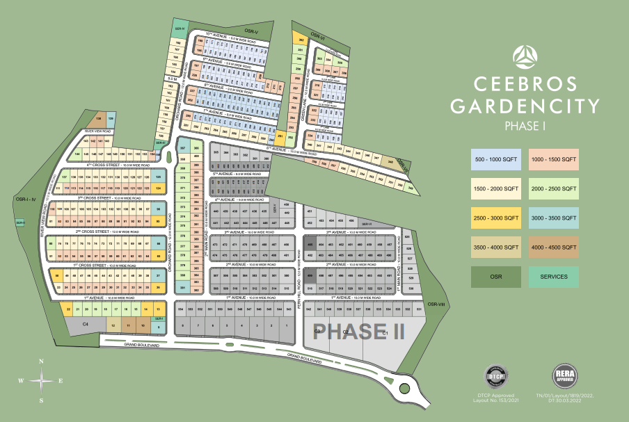 Ceebros gardencity layout map - plots for sale in Chennai