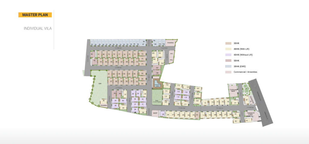 Dra Inara master plan image - villas in CHennai